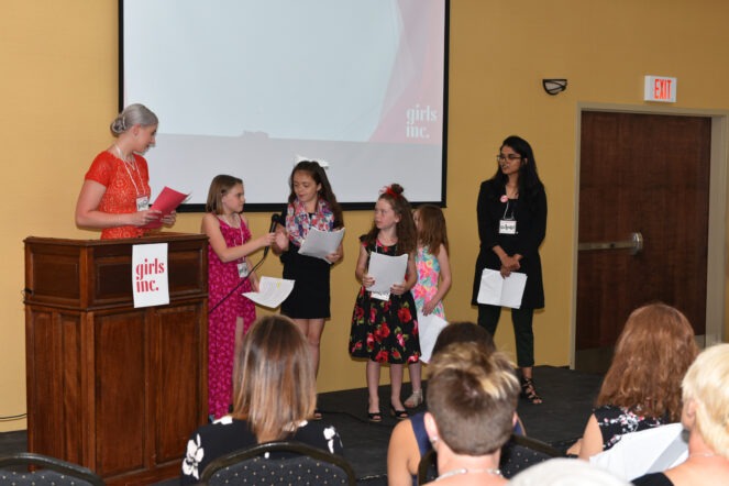 2 women at a Girls Inc event